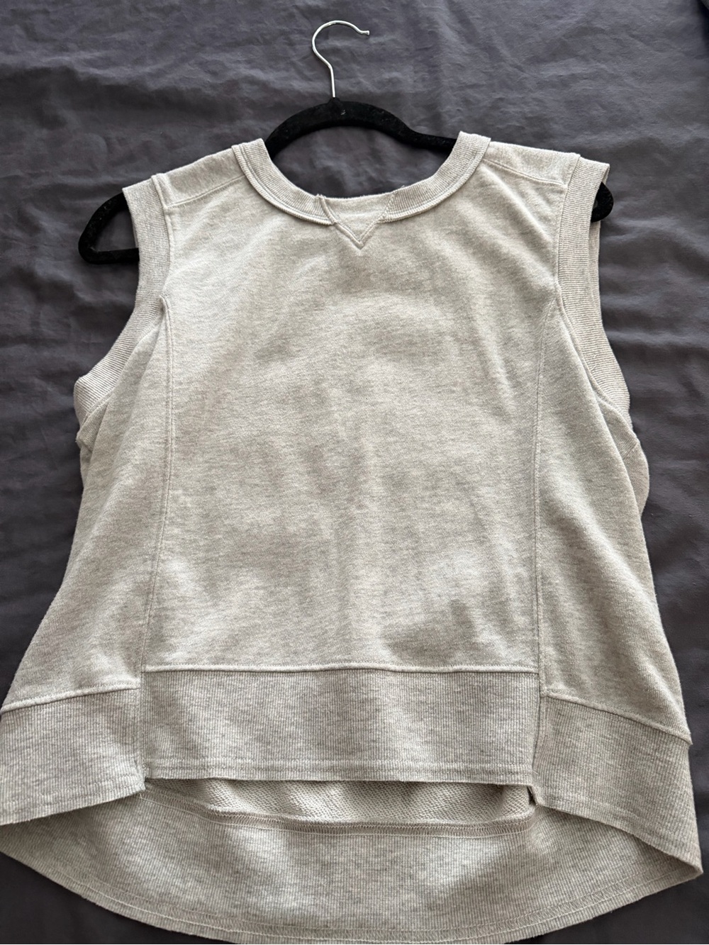 Z Supply Sleeveless Crewneck Sweatshirt Tank Top - Light Grey